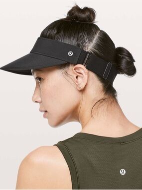 lululemon Fast Paced Black Adjustable Sports Visor